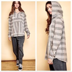 SALE Boyfriend Drawstring Striped Stylish Hoodie